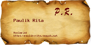 Paulik Rita névjegykártya