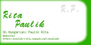 rita paulik business card